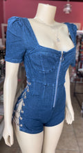 Load image into Gallery viewer, Chained denim romper
